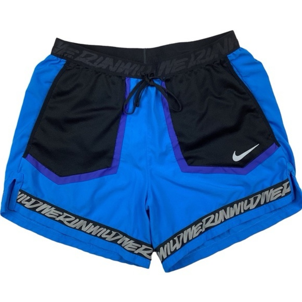 Nike Men's Blue and Black Athletic Shorts
